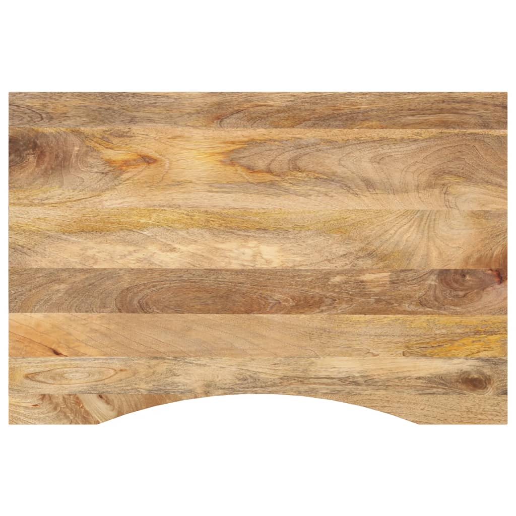 Bureaublad met ronding 90x50x2,5 cm massief ruw mangohout
