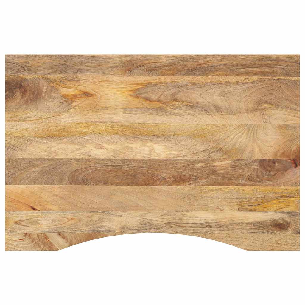 Bureaublad met ronding 100x60x2,5 cm massief ruw mangohout