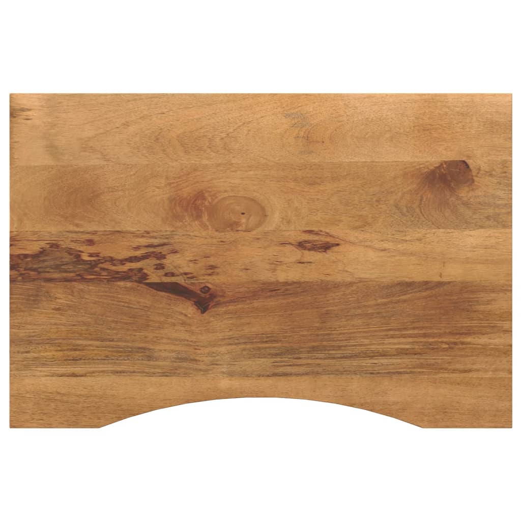 Bureaublad met ronding 100x50x2,5 cm massief ruw mangohout