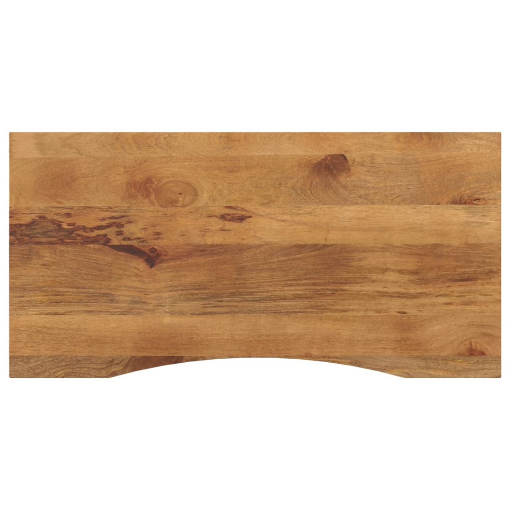 Bureaublad met ronding 120x50x2,5 cm massief ruw mangohout