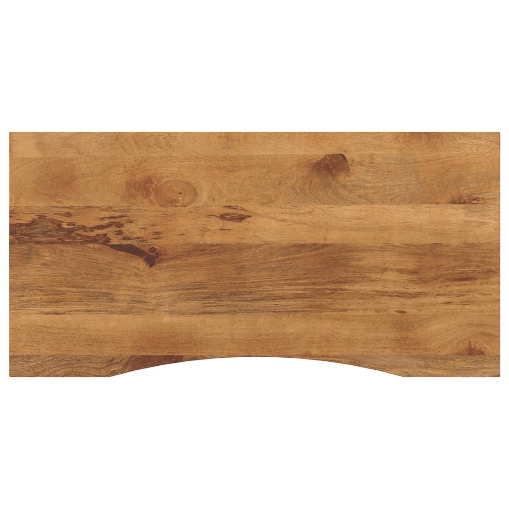 Bureaublad met ronding 140x50x2,5 cm massief ruw mangohout
