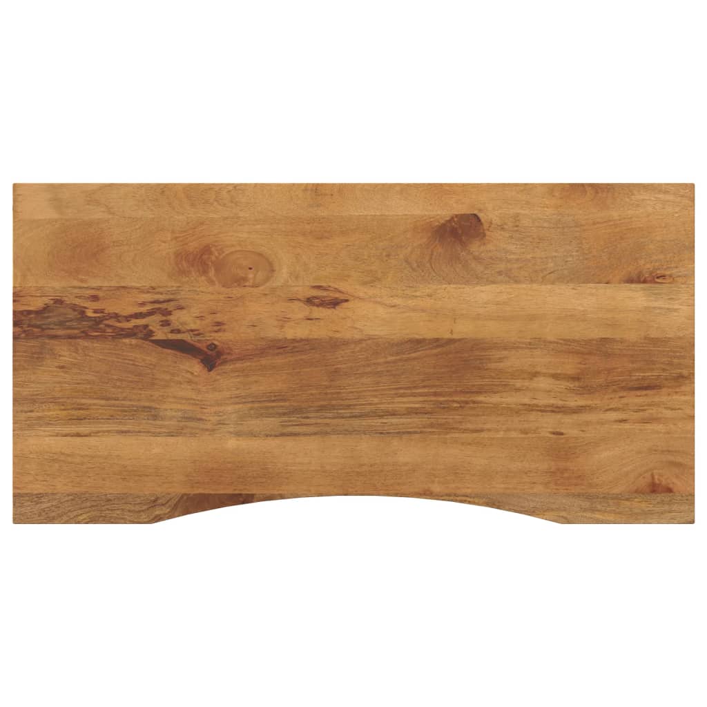 Bureaublad met ronding 110x60x2,5 cm massief ruw mangohout