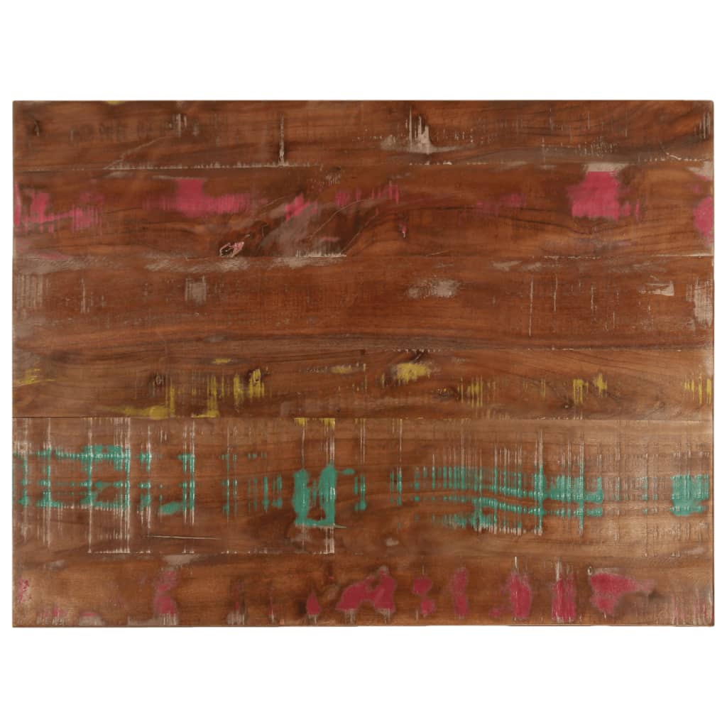 Tafelblad rechthoekig 90x70x1,5 cm massief gerecycled hout