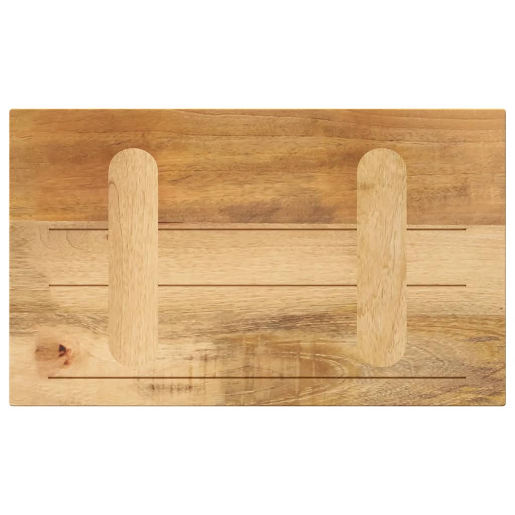 Tafelblad rechthoekig 40x30x3,8 cm massief ruw mangohout – afbeelding 5