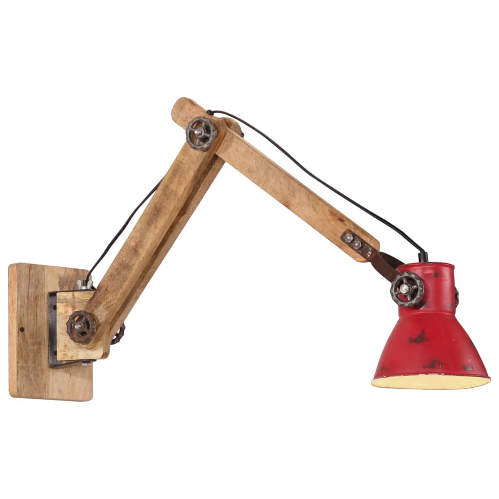 Wandlamp 25 W E27 96x15x20 cm verweerd rood – afbeelding 1