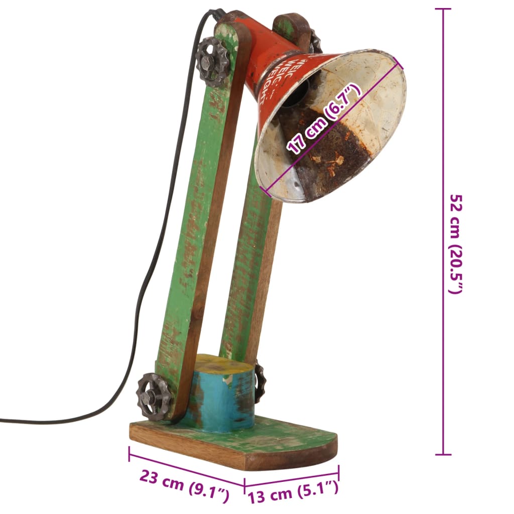 Bureaulamp 25 W E27 23x13x52 cm meerkleurig – afbeelding 11