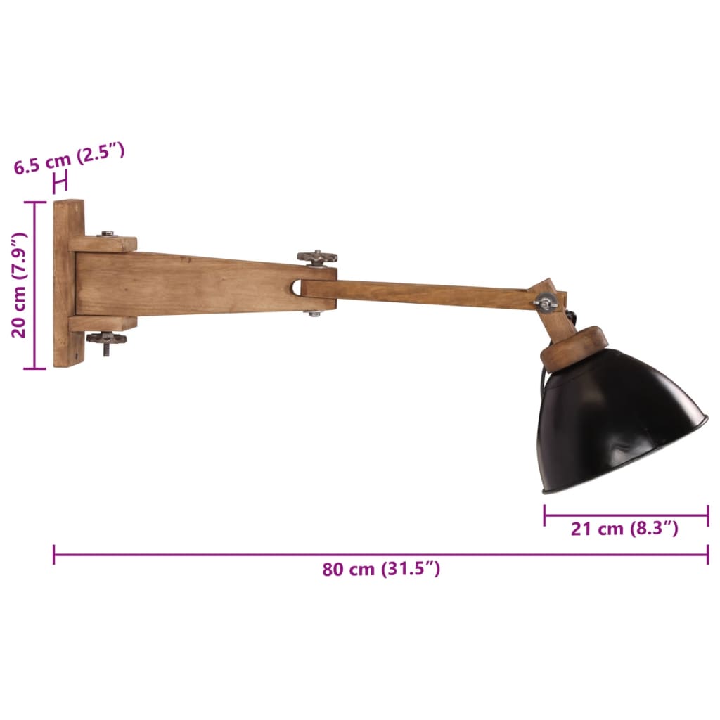 Wandlamp 25 W E27 zwart – afbeelding 10