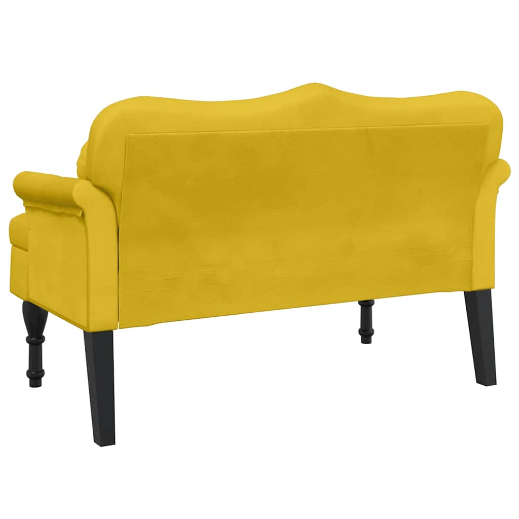 Bankje met kussens 120,5x65x75 cm fluweel geel – afbeelding 5