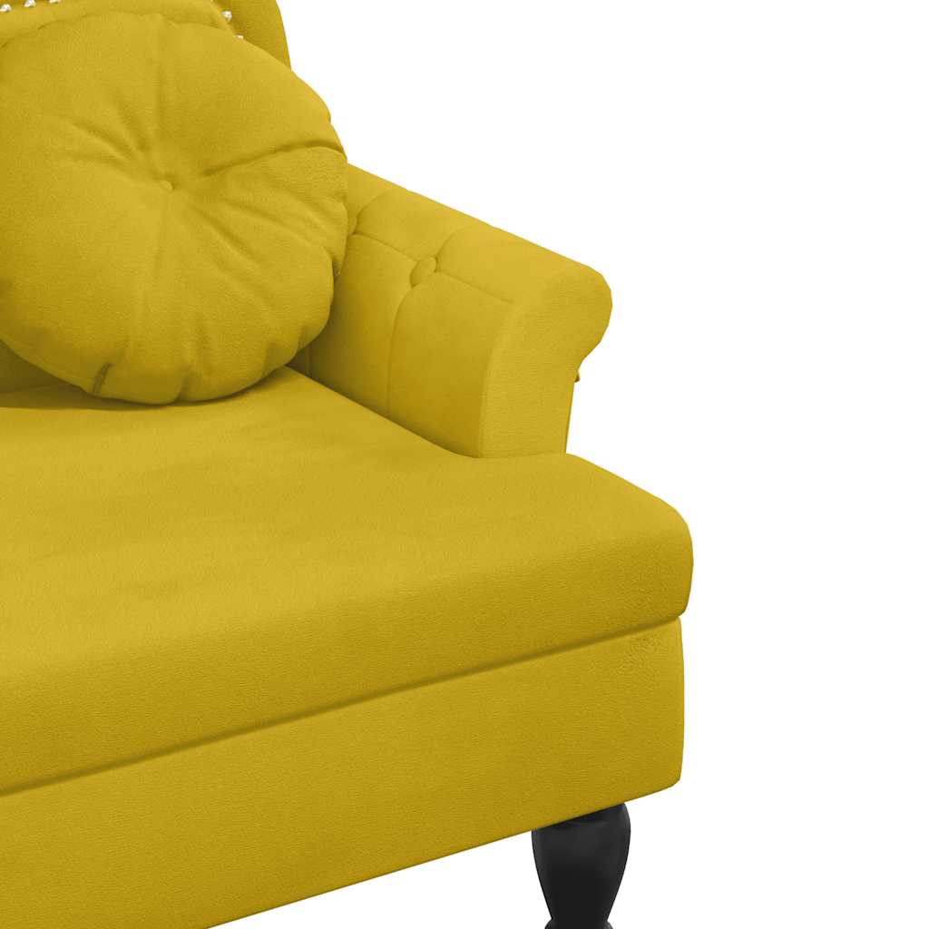 Bankje met kussens 120,5x65x75 cm fluweel geel – afbeelding 6