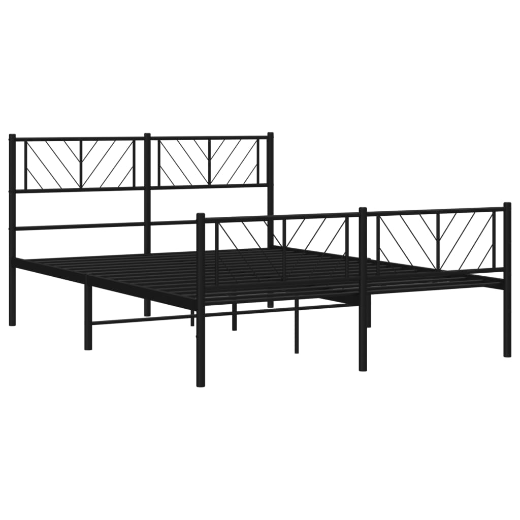 Bedframe met hoofd- en voeteneinde metaal zwart 140x190 cm – afbeelding 4
