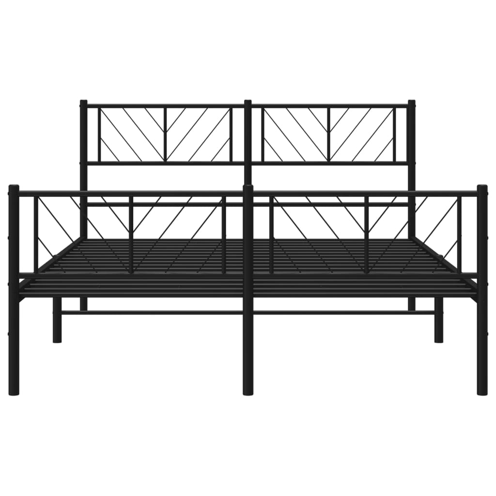 Bedframe met hoofd- en voeteneinde metaal zwart 140x190 cm – afbeelding 5