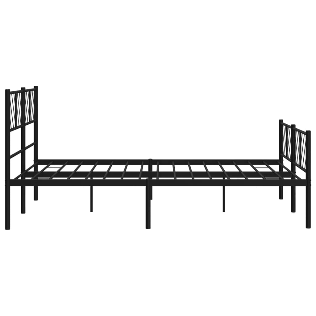 Bedframe met hoofd- en voeteneinde metaal zwart 140x190 cm – afbeelding 6