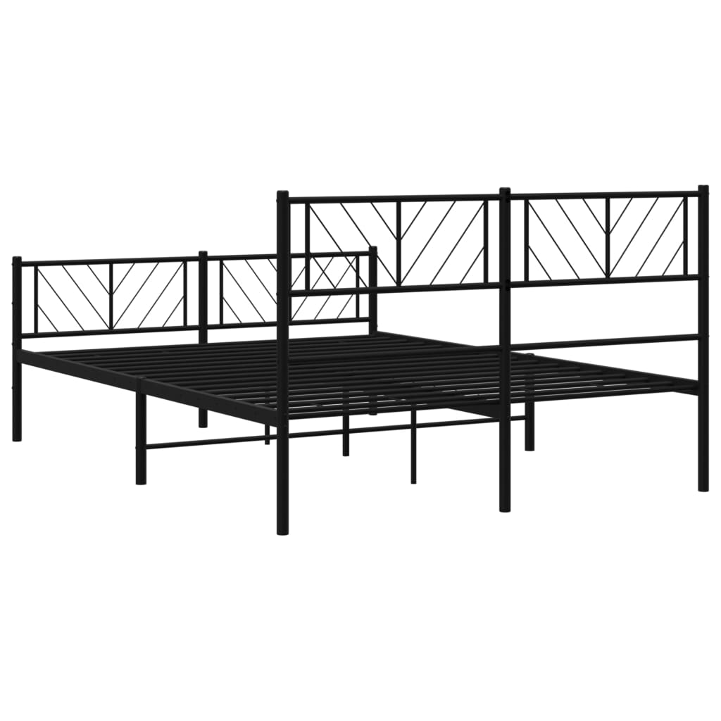 Bedframe met hoofd- en voeteneinde metaal zwart 140x190 cm – afbeelding 7