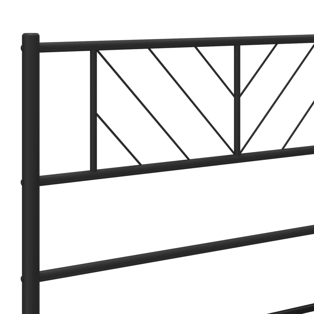 Bedframe met hoofd- en voeteneinde metaal zwart 140x190 cm – afbeelding 8
