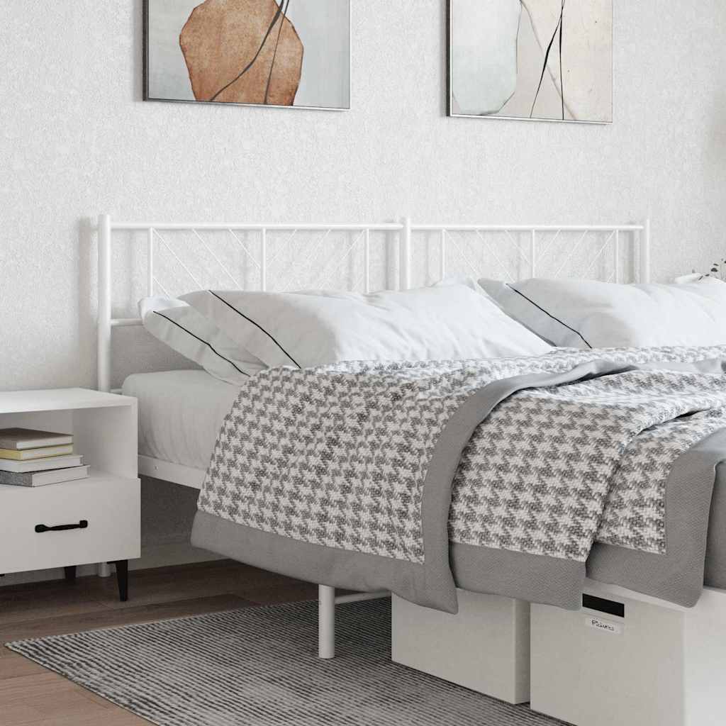 Vervangend hoofdbord 200 cm metaal wit
