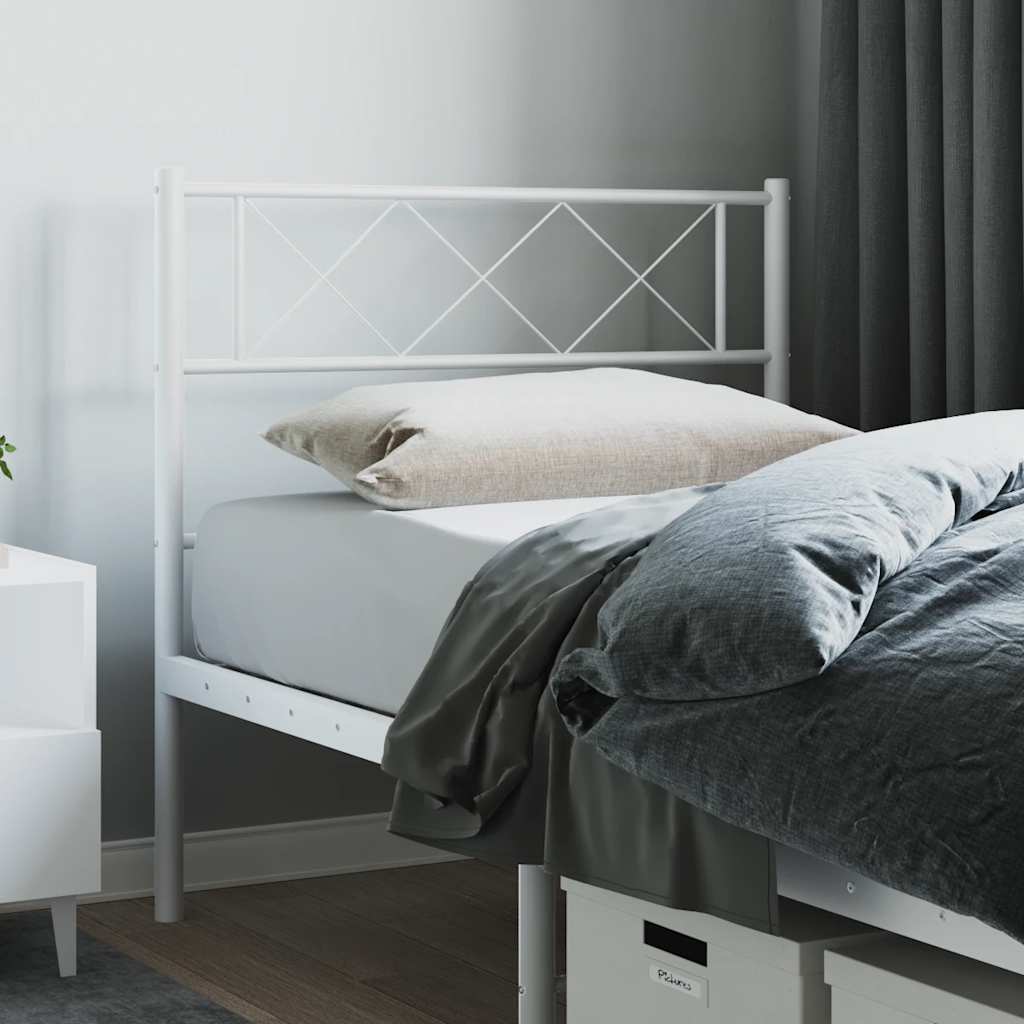 Vervangend hoofdbord 75 cm metaal wit