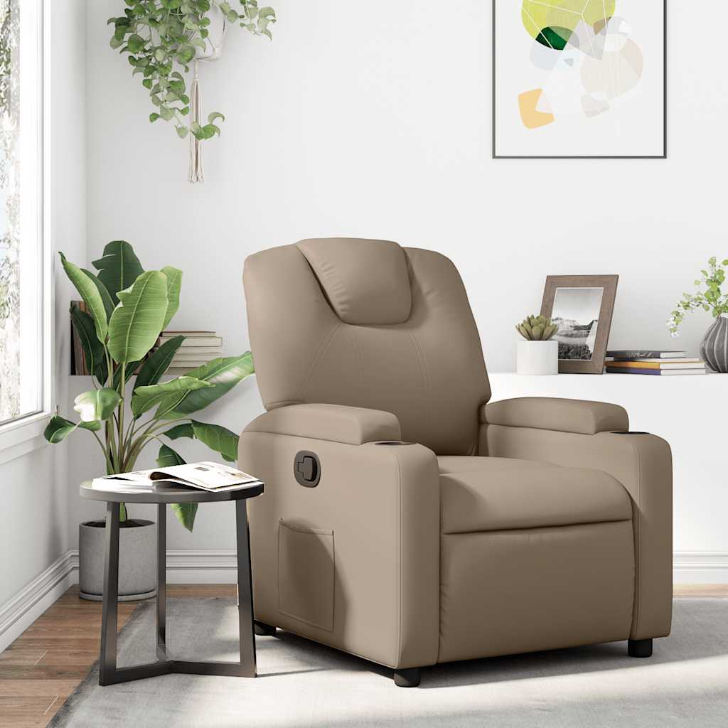 Fauteuil verstelbaar kunstleer cappuccinokleurig