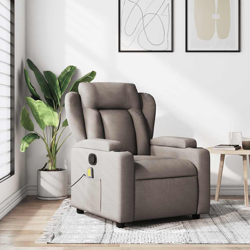 Massagestoel Taupe Stof
