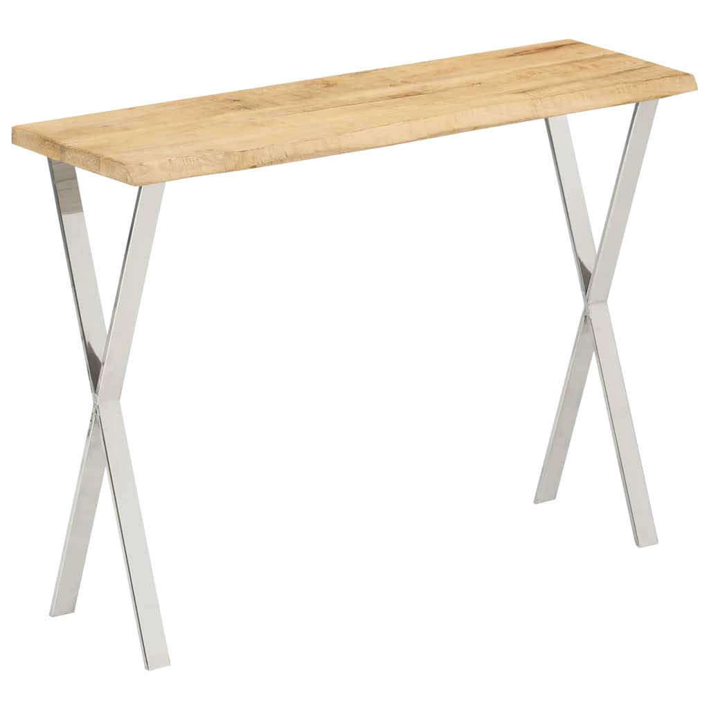 Wandtafel met natuurlijke rand 105x33x76 cm massief mangohout – afbeelding 1
