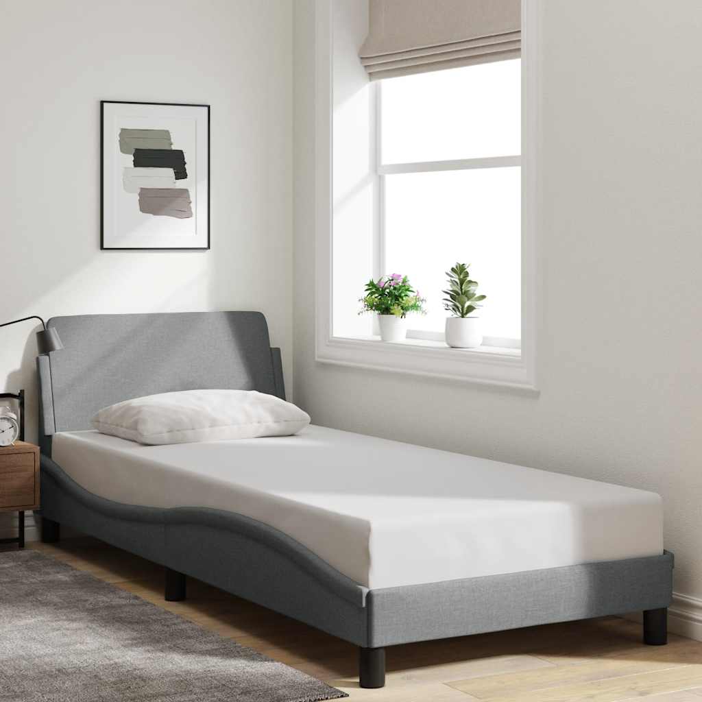Bedframe "Dover" 90x190 cm stof lichtgrijs – afbeelding 1