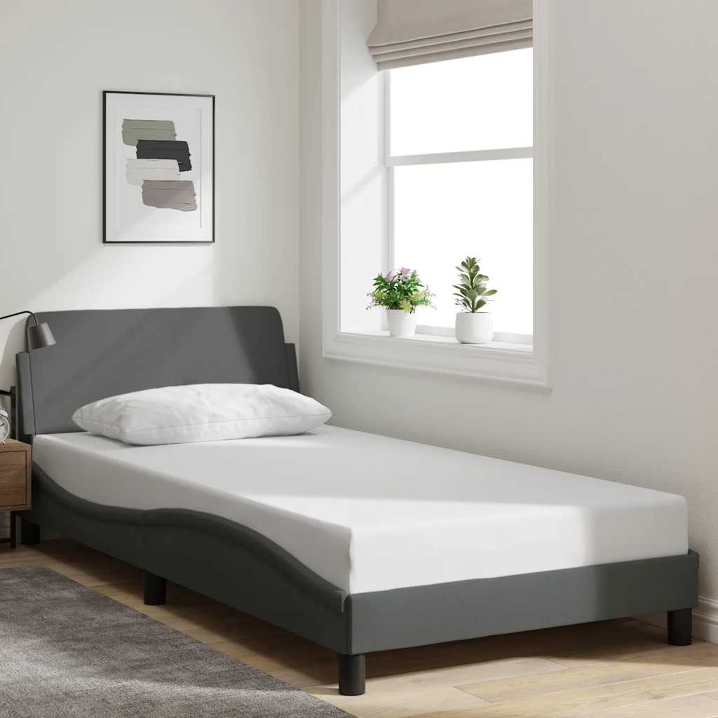 Bedframe "Dover" 100x200 cm stof donkergrijs – afbeelding 1