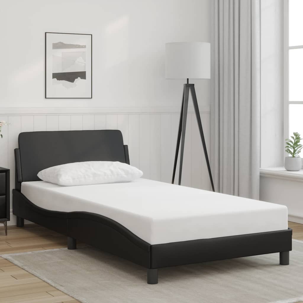Bedframe "Dover" kunstleer zwart 100x190 cm – afbeelding 1