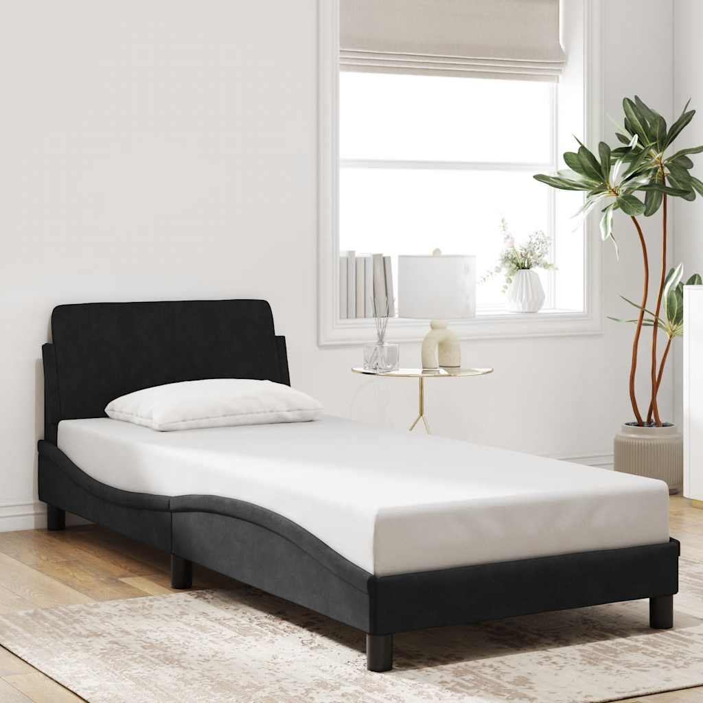 Bedframe Dover zwart 90x190 cm fluweel – afbeelding 1