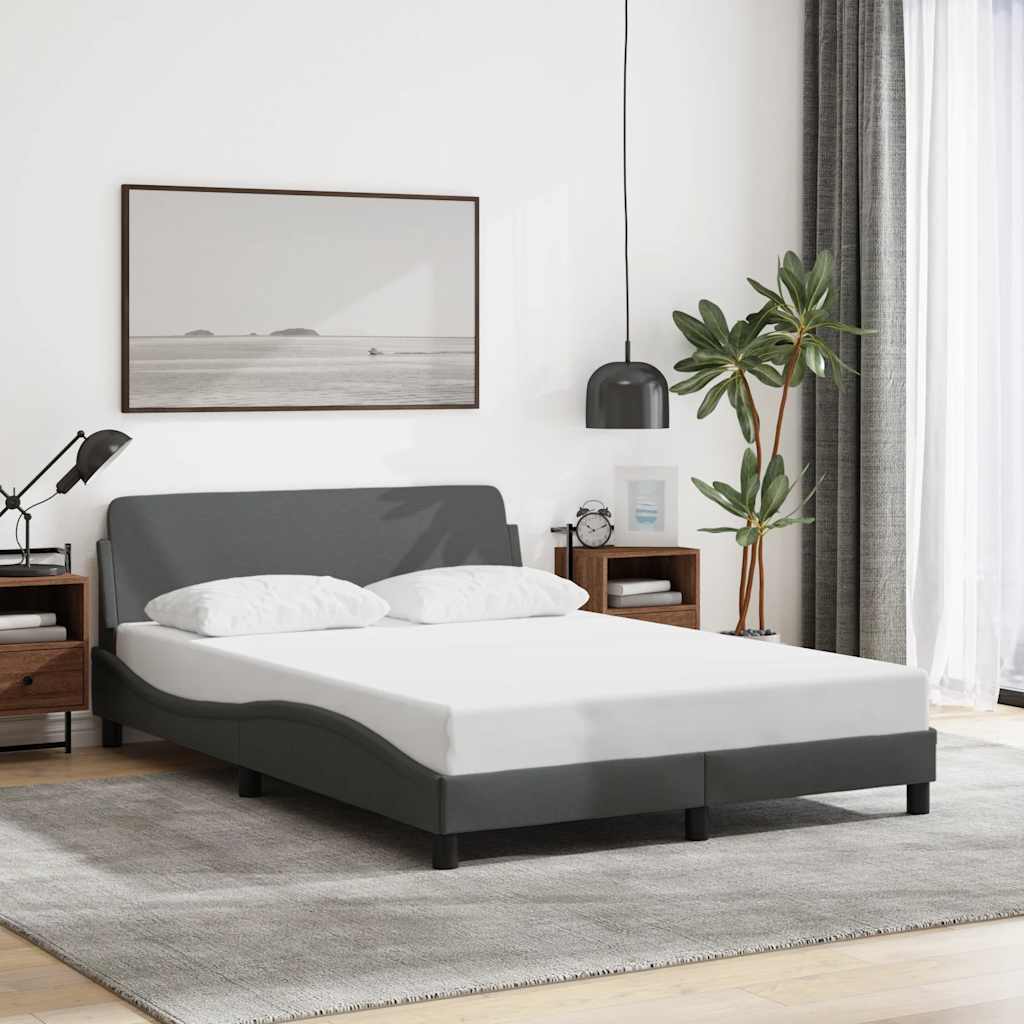 Bedframe Dover donkergrijs 135x190 cm stof – afbeelding 1