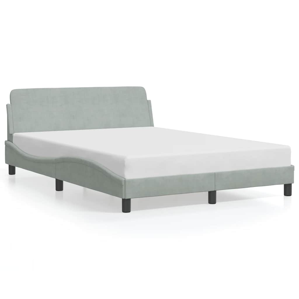 Bedframe Dover lichtgrijs 135x190 cm fluweel – afbeelding 1