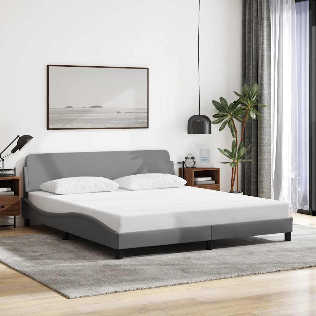 Bedframe Dover lichtgrijs 180x200 cm stof – afbeelding 1