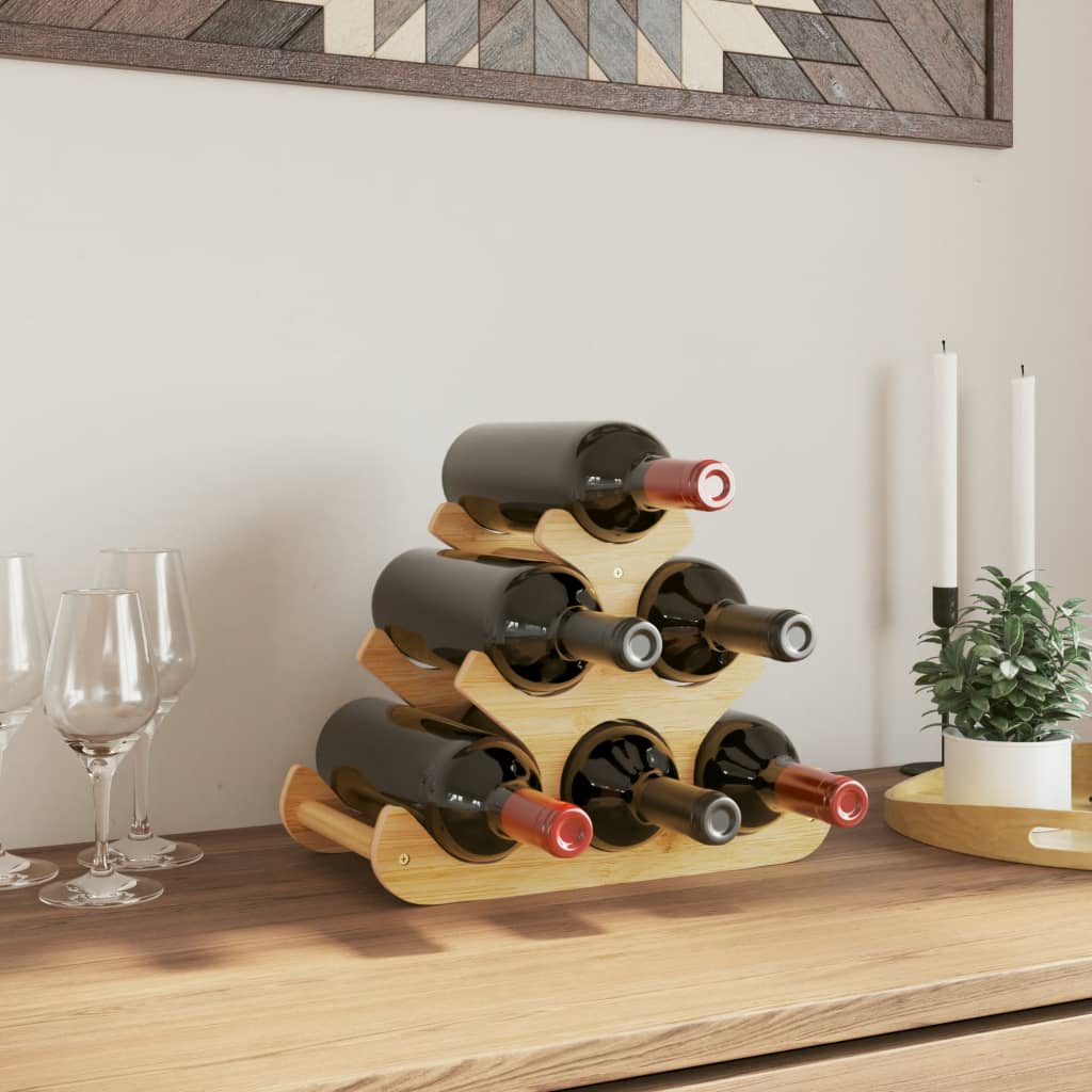 Wijnrek voor 6 flessen 35x18x25,5 cm bamboe – afbeelding 1