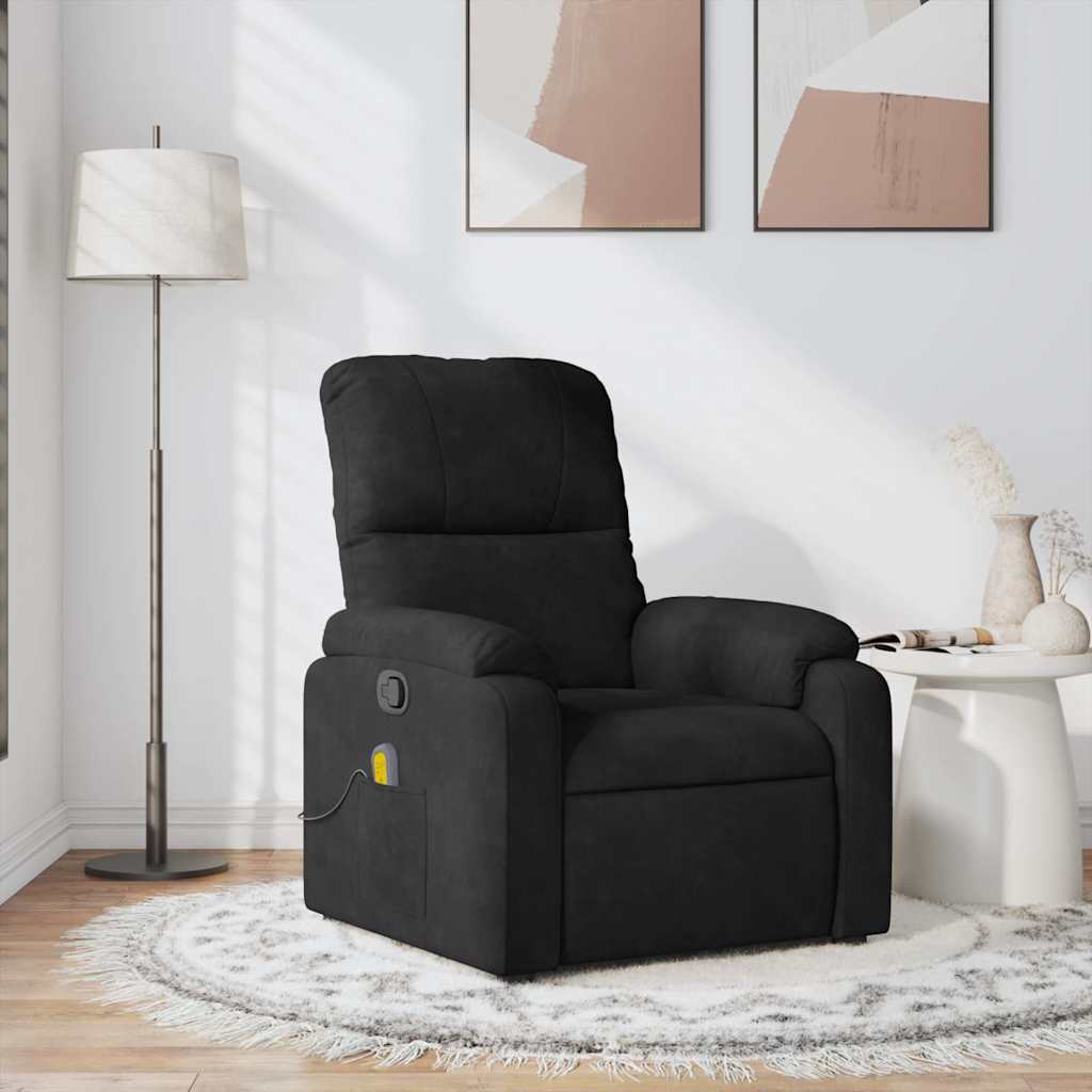 Massagestoel microvezelstof zwart