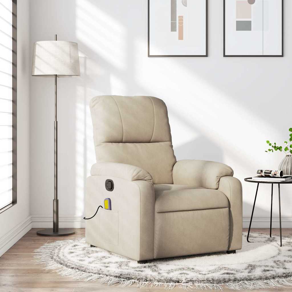 Massagestoel microvezelstof crèmekleurig