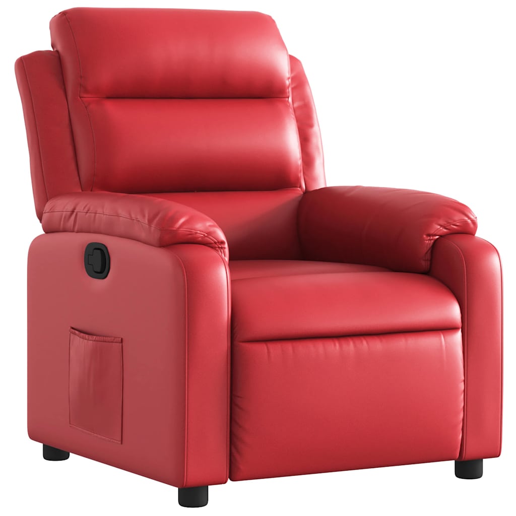 Fauteuil verstelbaar kunstleer rood – afbeelding 2