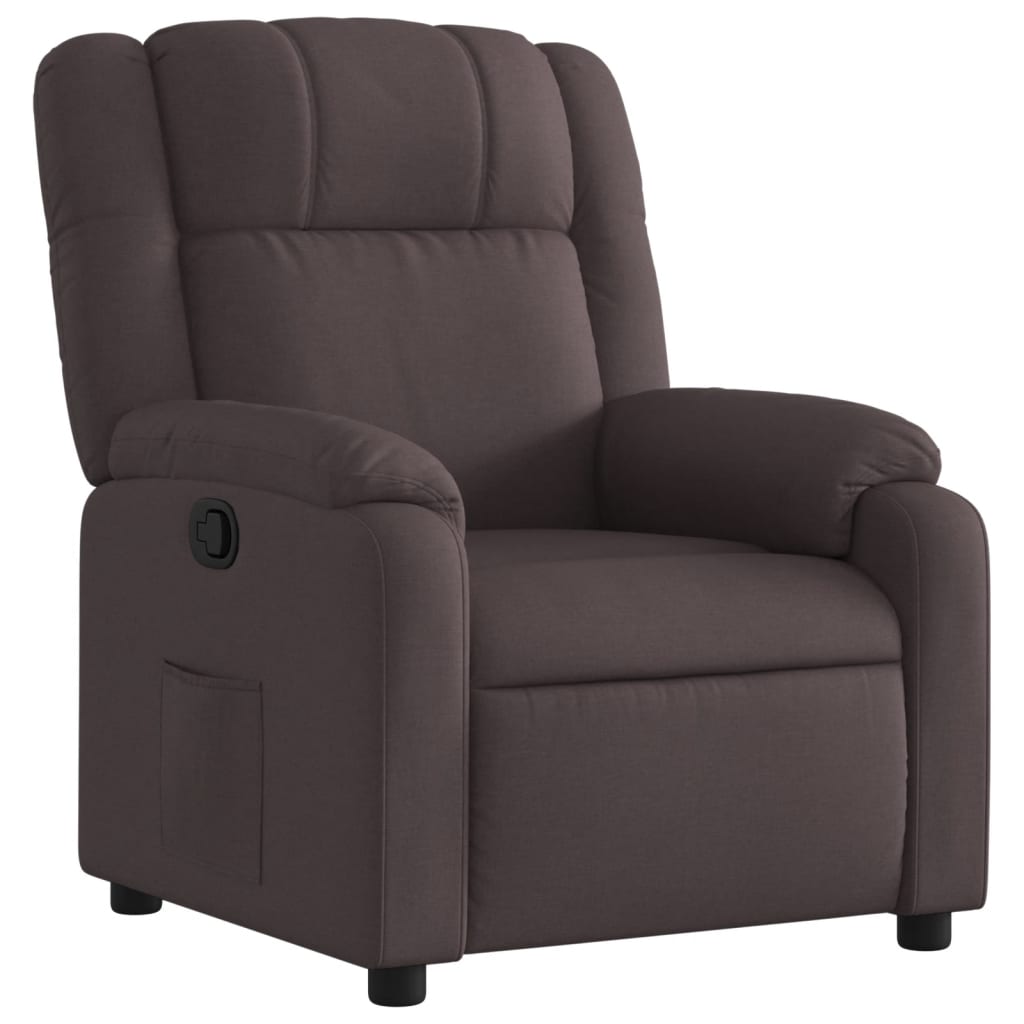 Fauteuil verstelbaar stof donkerbruin – afbeelding 2