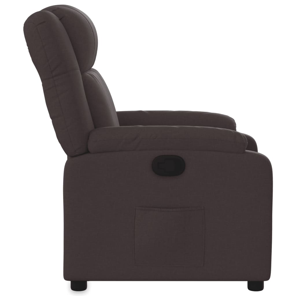 Fauteuil verstelbaar stof donkerbruin – afbeelding 7