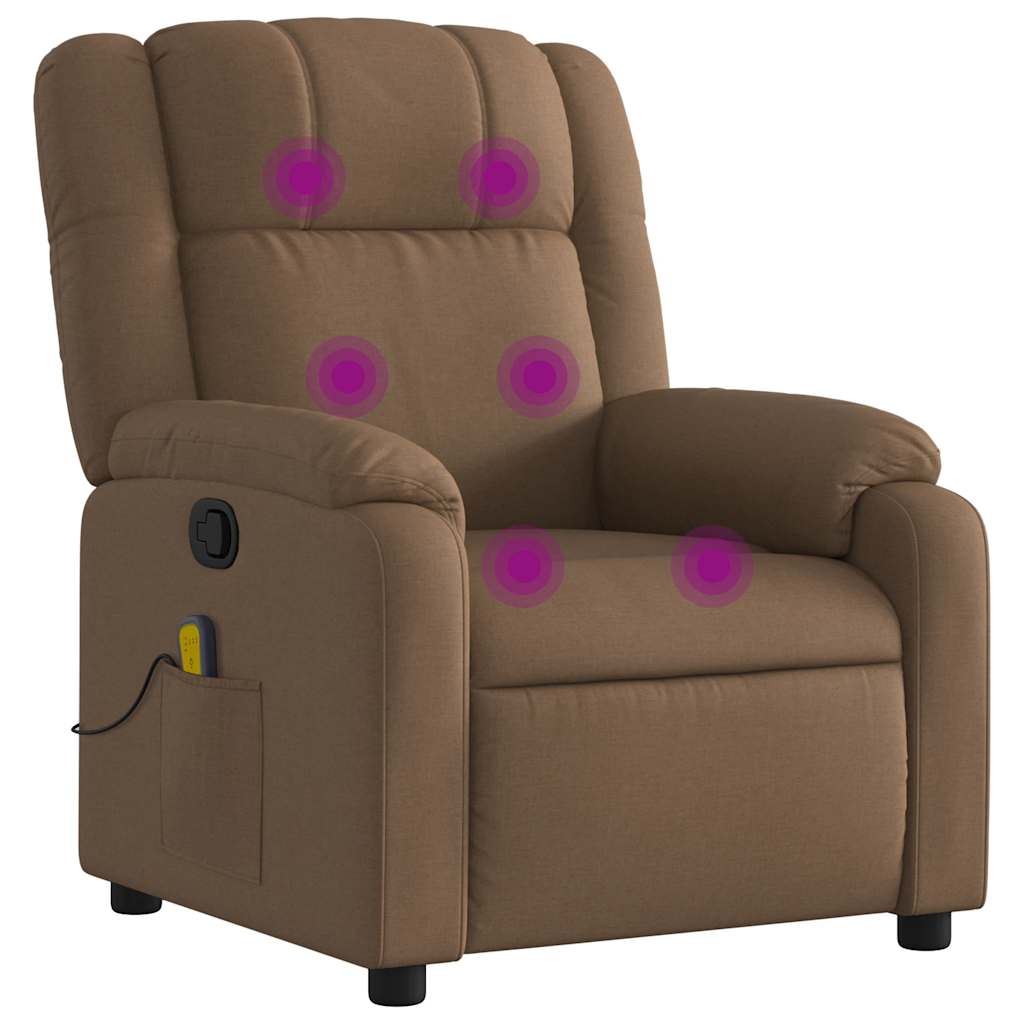 Massagestoel verstelbaar stof bruin – afbeelding 2