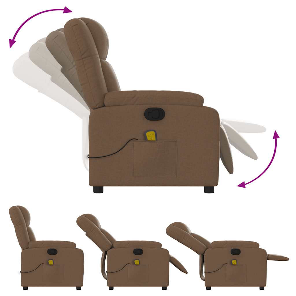 Massagestoel verstelbaar stof bruin – afbeelding 5