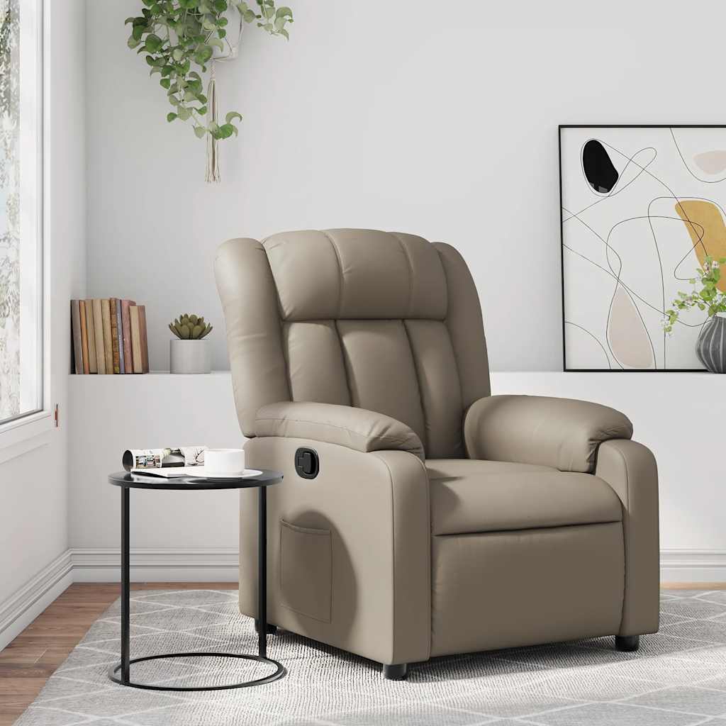 Fauteuil verstelbaar kunstleer cappuccinokleurig