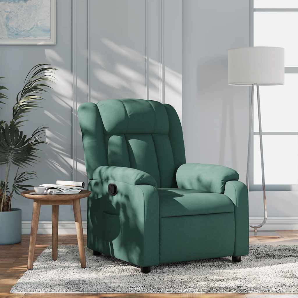 Fauteuil verstelbaar stof donkergroen