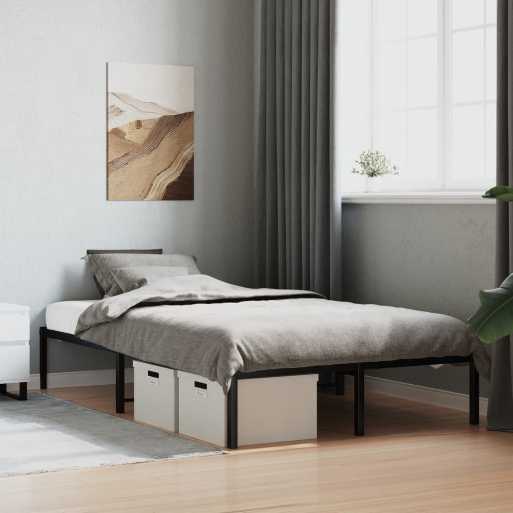 Bedframe metaal zwart 120x200 cm – afbeelding 1