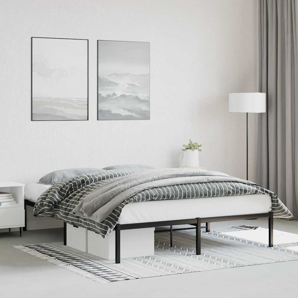 Bedframe metaal zwart 160x200 cm – afbeelding 1