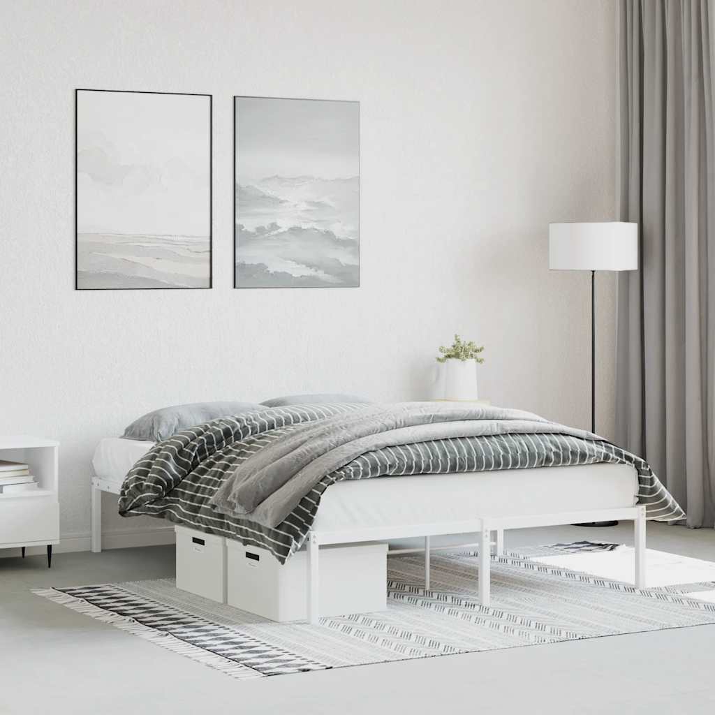 Bedframe metaal wit 135x190 cm – afbeelding 1