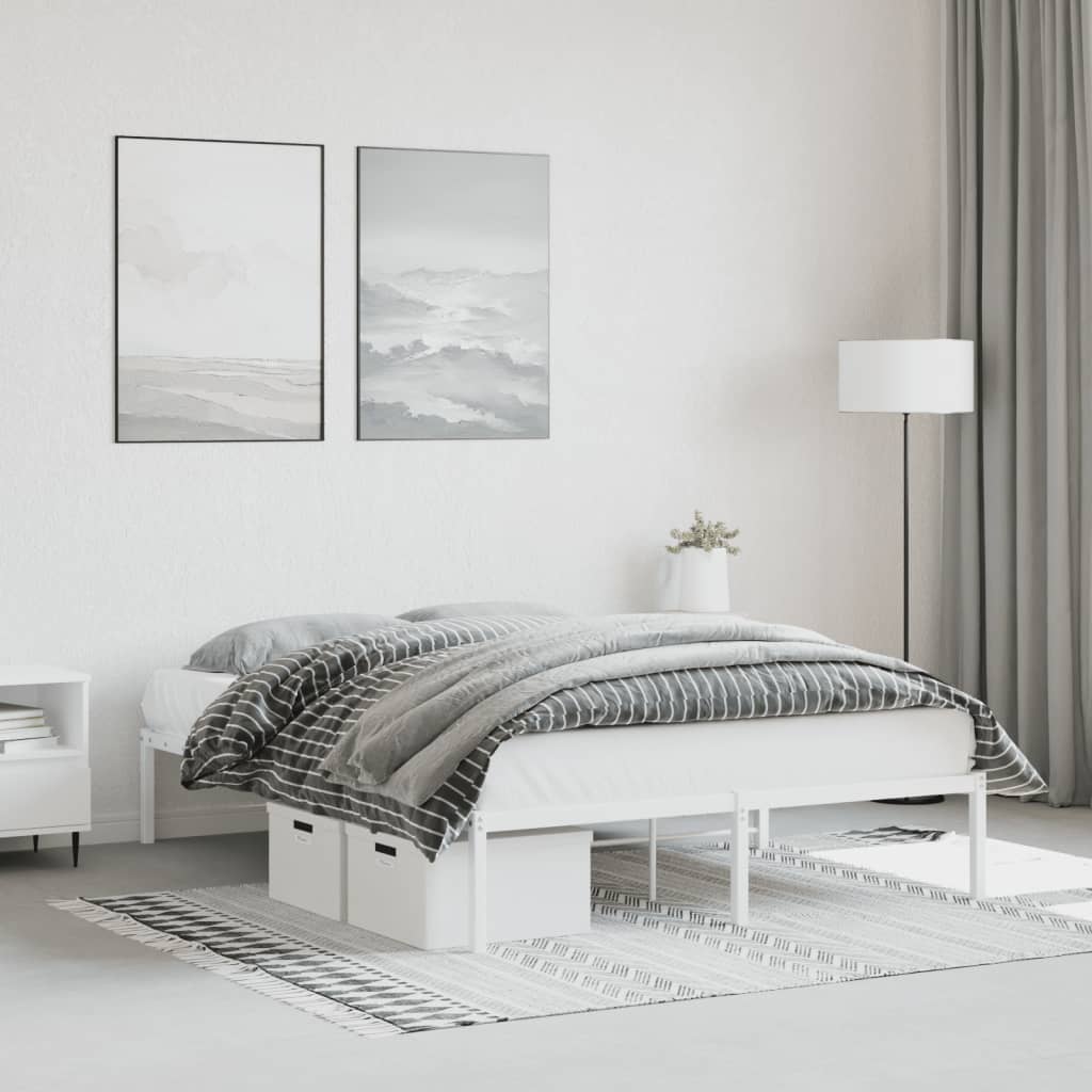 Bedframe metaal wit 140x200 cm – afbeelding 1