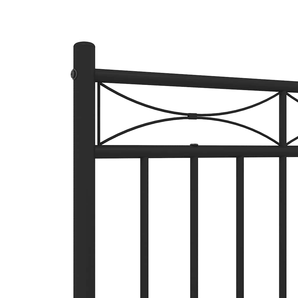 Bedframe met hoofdbord metaal zwart 135x190 cm – afbeelding 9