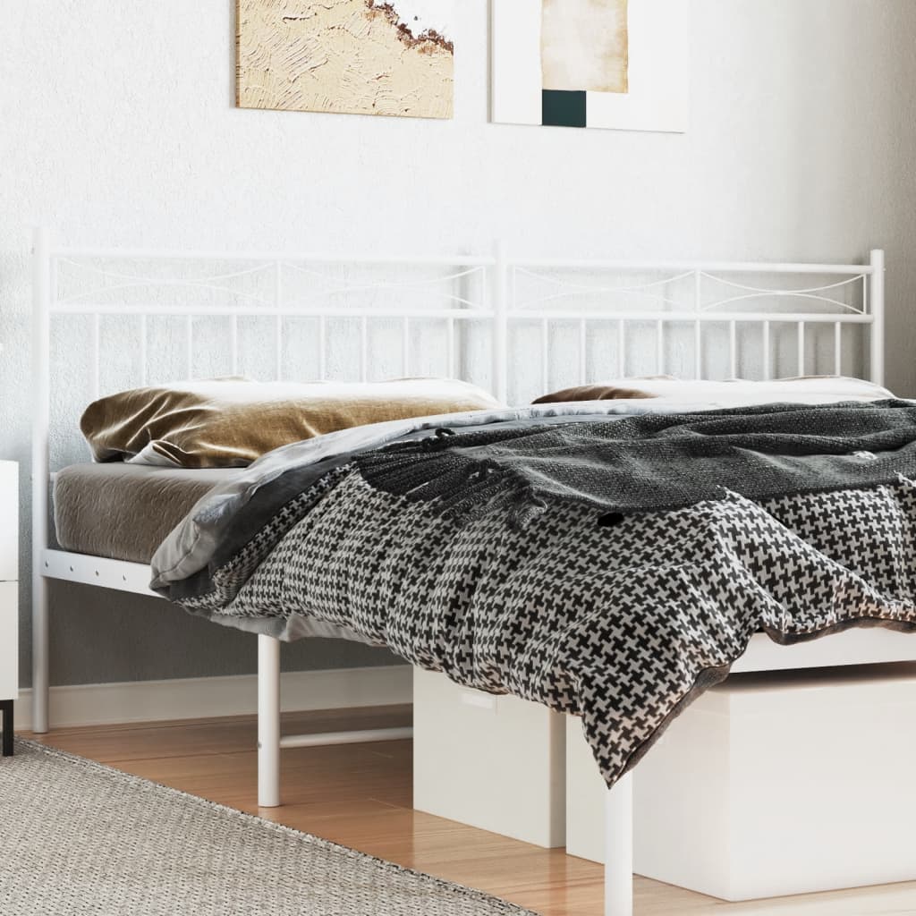 Vervangend hoofdbord 200 cm metaal wit – afbeelding 1