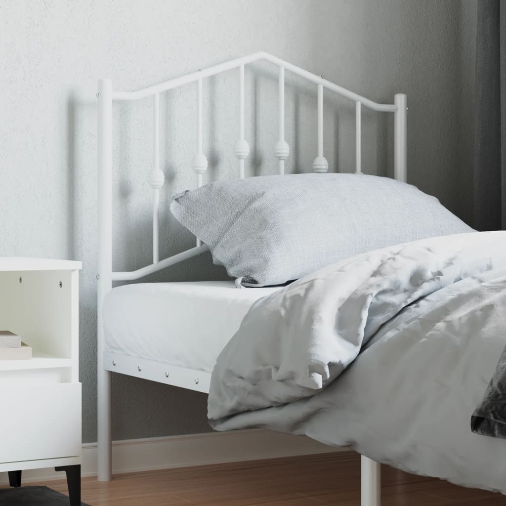 Vervangend hoofdbord 80 cm metaal wit – afbeelding 1
