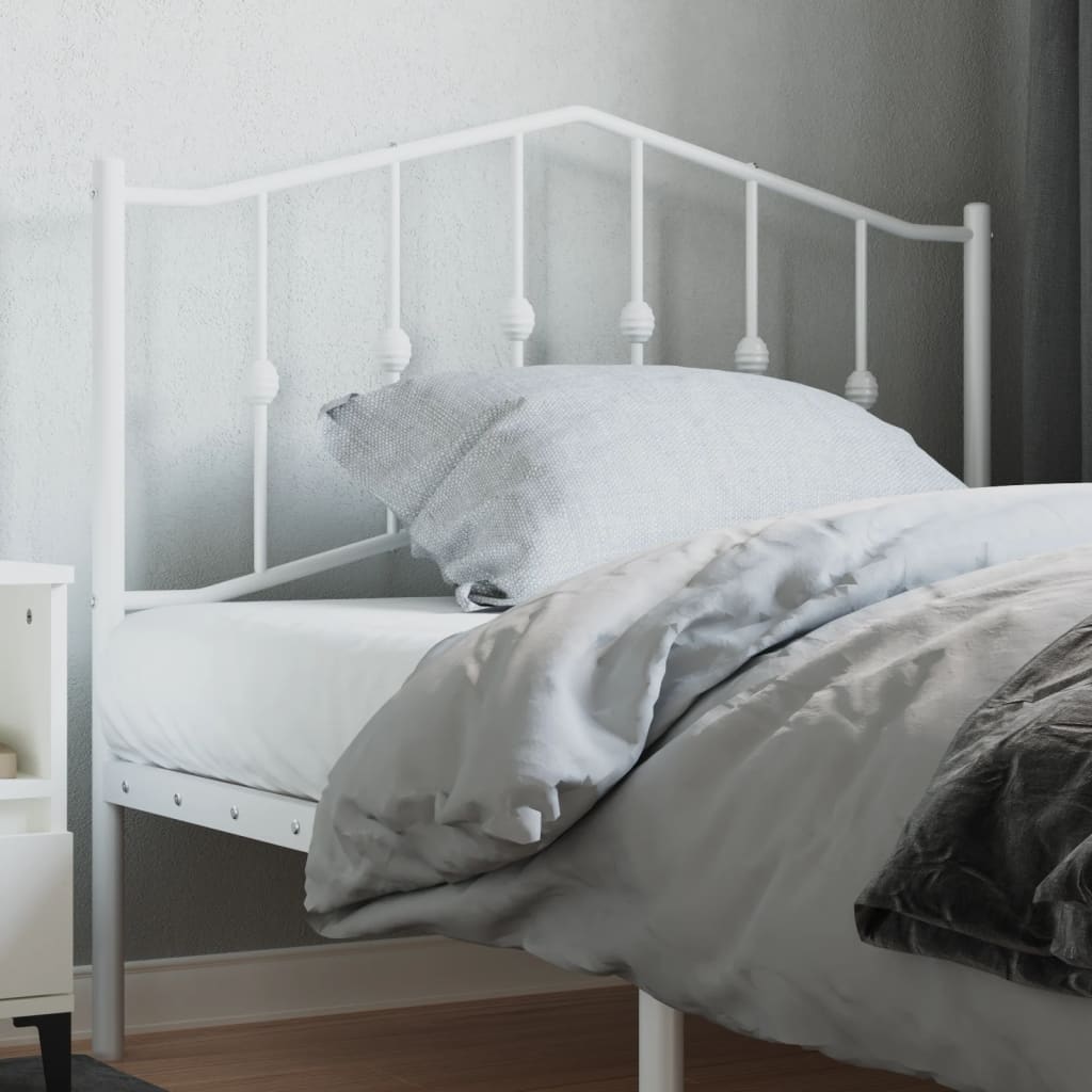 Vervangend hoofdbord 107 cm metaal wit – afbeelding 1