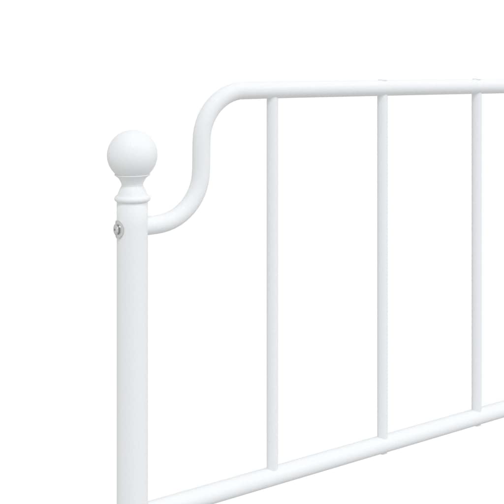 Bedframe met hoofdbord metaal wit 100x200 cm – afbeelding 9