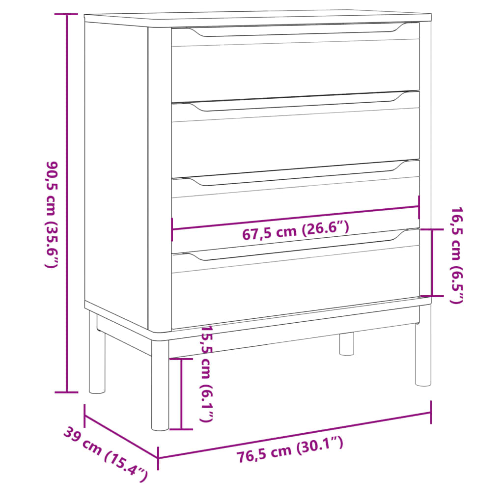 Ladekast FLORO massief grenenhout grijs – afbeelding 10